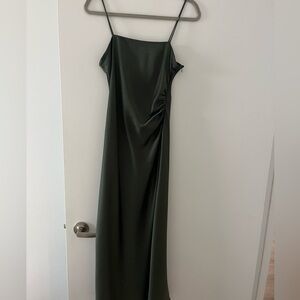 Olive Silky Zara Dress